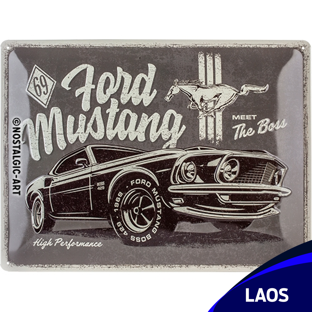 Ford Mustang Metallsilt – The Boss